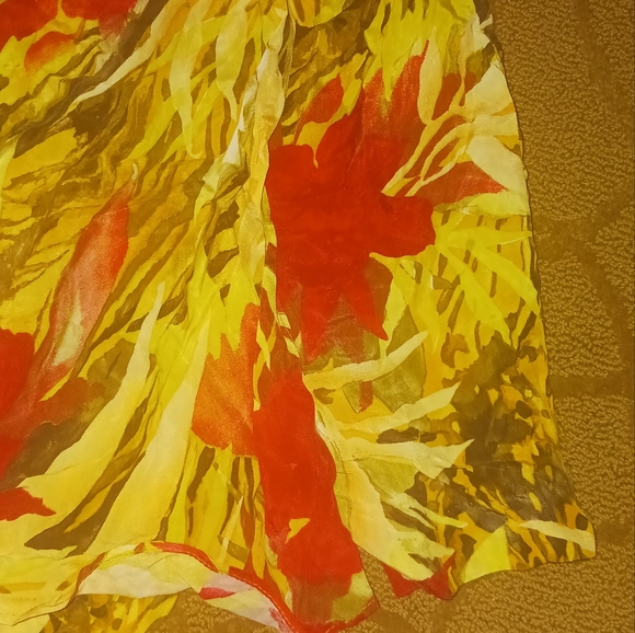 CACHE LADIES MEDIUM MED M 4 6 VINTAGE SILK FLORAL FAUX WRAP SKIRT  Y2K $98 EUC - Picture 2 of 2